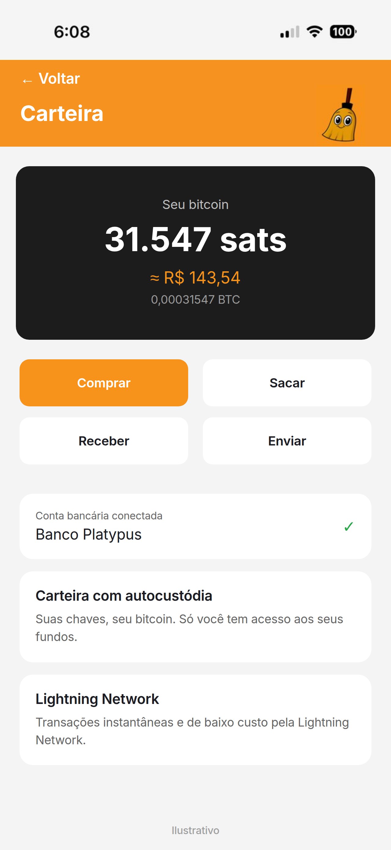 Tela da carteira