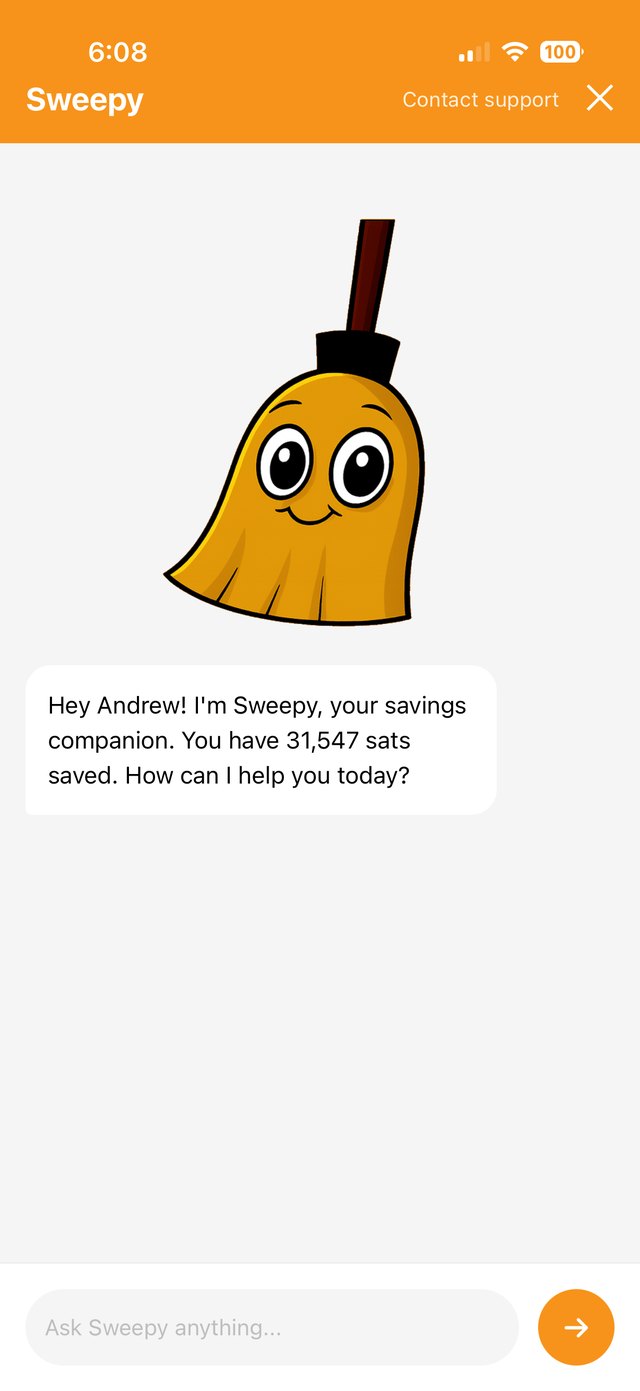 Sweepy chat screen